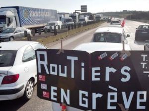 Routiers en grève